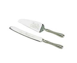 Wedding Cake Serving Set Engraved With Westwood Style Handles Silver Plated Trad - £61.70 GBP