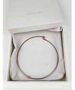 Diamonique Rose Gold over Sterling 925 CZ Choker Omega Necklace 16&quot; w/ b... - £24.39 GBP