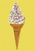 Pepita Needlepoint Canvas: Ice Cream Cone with Sprinkles, 7&quot; x 10&quot; - £39.87 GBP+