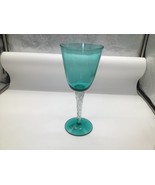 Hand Blown Bohemian or Murano-style glass goblet Unknown Maker 12 1/2 in... - $34.65