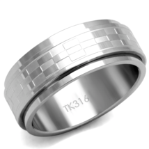 TK2942 - High polished (no plating) Stainless Steel Ring with No Stone - $9.34