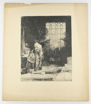 &quot; Faust IN His Estudio&quot; Por Rembrandt Con Grabado En Papel 21.6cmx6 - $893.97