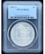 1885-O $1 United States Morgan Silver Dollar 90% Silver PCGS MS62 - $163.35