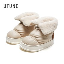 High Snow Boots Women Men Warm Outside Shoes Thick Plush Platform Slippers Water - £49.41 GBP