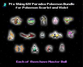 14 x ✨ Shiny 6IV ✨ Past &amp; Future Paradox Pokemon Master Balls for Scarlet Violet - £11.79 GBP