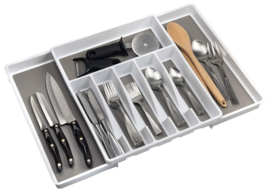 Expandable Silverware Drawer Organizer, 8 Compartment Non-Slip &amp; Adjustable - £19.82 GBP