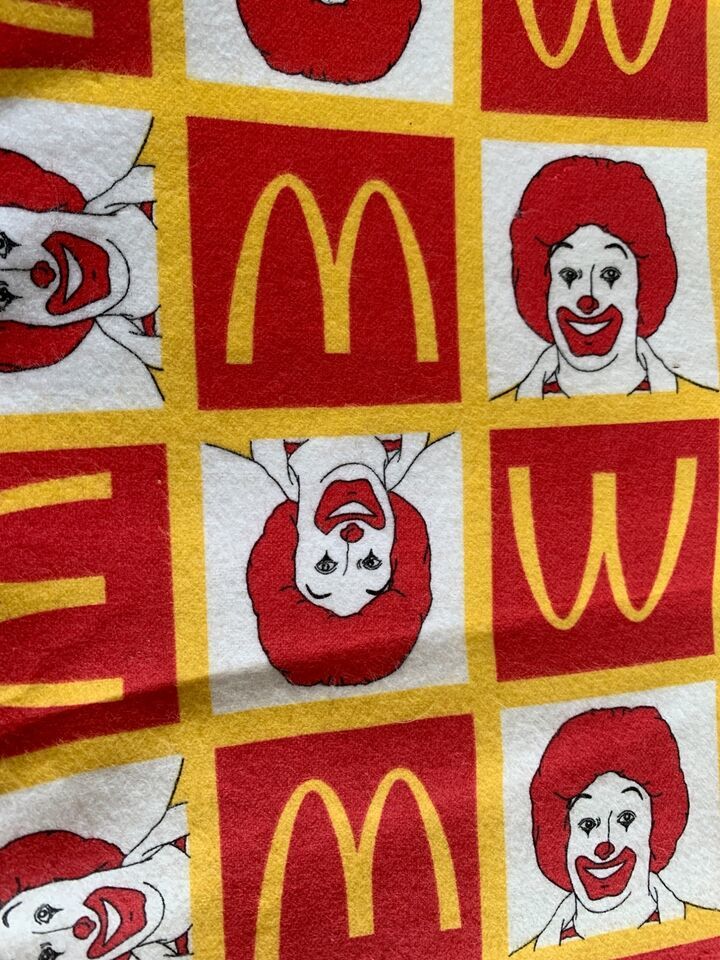 Vintage Ronald McDonalds with golden arches Spectrix flannel fabric 1 yard Item image 2