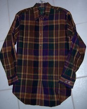 Ralph Lauren LRL Collection Linen Blouse Shirt Top Brown Size 8 Vintage New - £29.75 GBP
