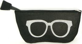 NEW Soft Strong Felt BLACK /WHITE Case with Zipper for all Sunglasses Ey... - $5.94