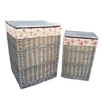 Antique Wash Square Garden Rose Cotton Lined Laundry Basket - £49.17 GBP+