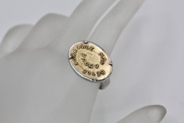 Sterling Silver &amp; 14K Gold Belle Agreable Mon Amour Signet Ring Size 8 - £148.65 GBP