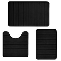 Bathroom Rugs Set Memory Foam Bath Mats Non-Slip Bath Rug Set 3 Piece,Washable B - £34.79 GBP