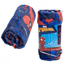 Spider-Man Web Collage Silk Touch 40&quot; X 50&quot; Throw Blanket Blue - £21.22 GBP