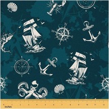 NautiSeal™ Coastal Fabric: Rudder Sailboat Pattern - Waterp - £77.37 GBP