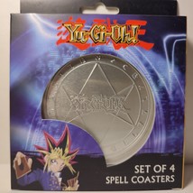 Yugioh Coasters Set of 4 Official Konami Metal Collectible Drinkware Hol... - $29.02
