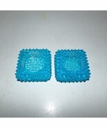 FENTON BLUE HOBNAIL SPIKED RING TRINKET PIN VOTIVE CANDLEHOLDER SET - $16.70