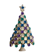 Vintage Signed MYLU Metal Christmas Tree Pin Brooch  - £37.49 GBP