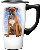 Spoontiques Ceramic Travel Coffee Mug 18oz White Lid Handle Spill Proof - $238.50 MXN Spoontiques Ceramic Travel Coffee Mug 18oz White Lid Handle Spill Proof - $238.50 MXN