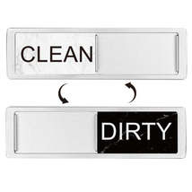 Dishwasher Magnet Clean Dirty Sign Double-Sided Refrigerator Magnet(Silver White - £3.15 GBP