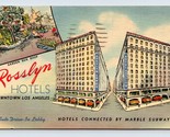 Rosslyn Hotels Downtown Los Angeles California Ca Lino Cartolina N12 - $3.03