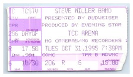 Steve Miller Fascia Concerto Ticket Stub Ottobre 31 1995 Tucson Arizona - $39.58