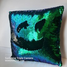 Therapy Soothing Relaxation Sequin Throw Pillow Accent Home Mermaid Iridescent - £23.96 GBP