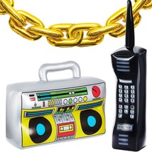 22 Pieces Inflatable Radio Boombox Inflatable Mobile Phone And 16 Inch G... - $24.99