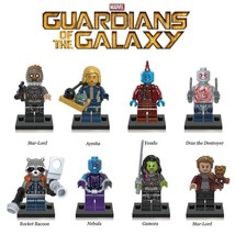 8pcs Guardians of the Galaxy Minifigures Star-Lord Gamora Yondu Ayesha Nebula - £13.36 GBP