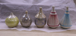 Lot Of 5 Vintage Hand Crafted Studio Art Pottery Stoneware Christmas Orn... - $36.64