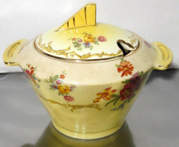 Royal Winton Grimwades Norman Pattern - Yellow Sugar Jar with Lid - $22.45