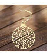 Wooden Christmas Ornament Snowflake - Holiday Home Decor Gift 4&quot; With Gi... - $5.45