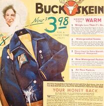 Du Pont Buck Skein Joe Waterproof Jacket 1941 Advertisement Outdoors DWNN27 - $41.99 CAD