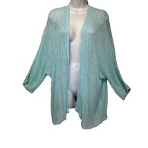chicos 4 Light Baby blue open knit Long Sleeve cardigan sweater - £18.84 GBP