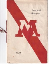 Vintage 1926 Muskegon Michigan High School Football Team Banquet Menu / ... - £57.66 GBP