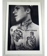 Russian Criminal Tattoo Postcard Black &amp; White Photo Tattooed Chest Man ... - $6.49 CAD
