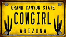Arizona Cowgirl Novelty Mini Metal License Plate Tag - £11.75 GBP