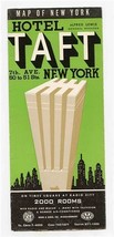 Hotel Taft Brochure &amp; Map of New York Times Square at Radio City 1940&#39;s - £37.70 GBP