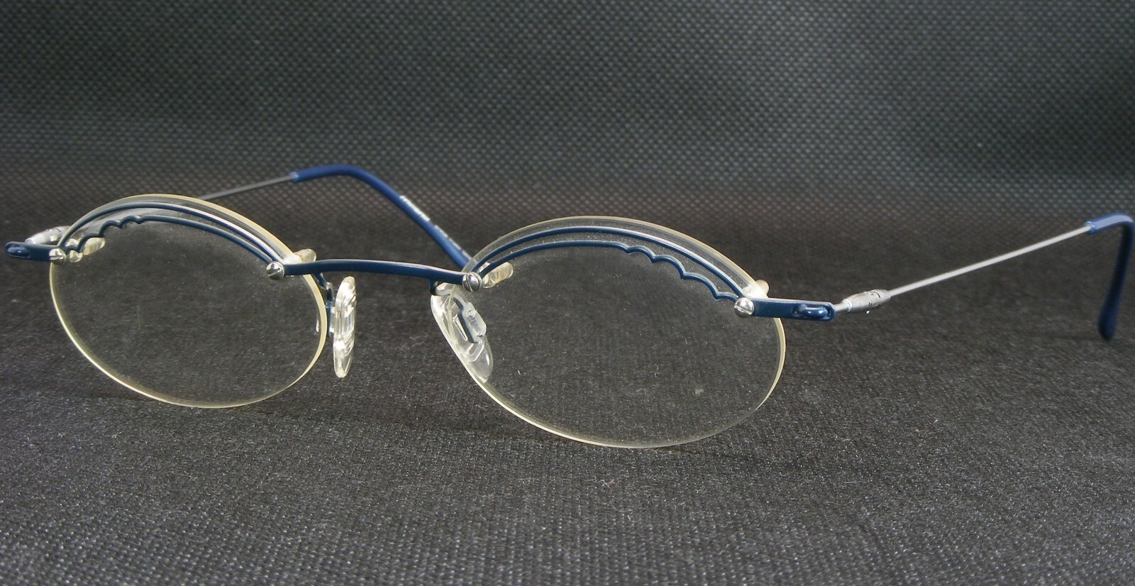 Vintage MEITZNER RENOA 4686 Blue /Silver UNIQUE RARE EYEGLASSES FRAME 48... - $67.42
