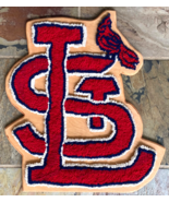 Handmade St Louis Cardinals Sign - Rug on Wood - 20.5 x 17.5&quot; - Baseball... - $55.00