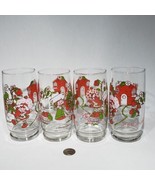 Set of 4 VTG 16 oz Strawberry Shortcake It&#39;s the Berries! 6&quot; Drink Glass... - $42.95