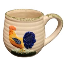 Chicken Rooster Mug ALCO Industries Ribbed 3D Cup Farmhouse Green Sponge... - £9.51 GBP