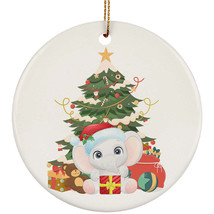 Cute Elephant Pine Tree Ornament Merry Christmas Gift Decor For Animal Lover - £11.90 GBP