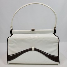 Vintage Verdi USA Bag White w/ Brown 10x7x3 Inch - £65.38 GBP