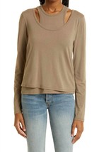 Pistola leah cut out tee in MUSHROOM - $65.00