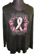 Torrid Plus 3X Super Soft Hooded Long Sleeve Top Badass Warrior Bca Pink Ribbon - $39.99