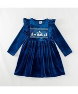 NEW Boutique Christmas Nativity Girls Embroidered Velour Dress - £14.36 GBP