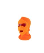 Vtg 90s Streetwear Winter Hunting Face Cover Beanie Hat Blaze Orange Acr... - $28.66