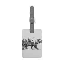 Black and White Forest Print Personalized Saffiano Polyester Luggage Tag for Kid - £18.55 GBP