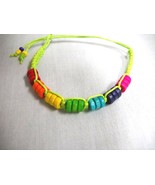 NEW LIME GREEN MACRAME w COLORFUL RAINBOW WOOD BEADS TIE ON BRACELET OR ... - €4,28 EUR NEW LIME GREEN MACRAME w COLORFUL RAINBOW WOOD BEADS TIE ON BRACELET OR ... - €4,28 EUR