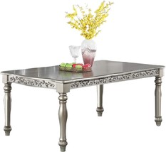 Silver Rectangular Wood Dining Table - £429.05 GBP